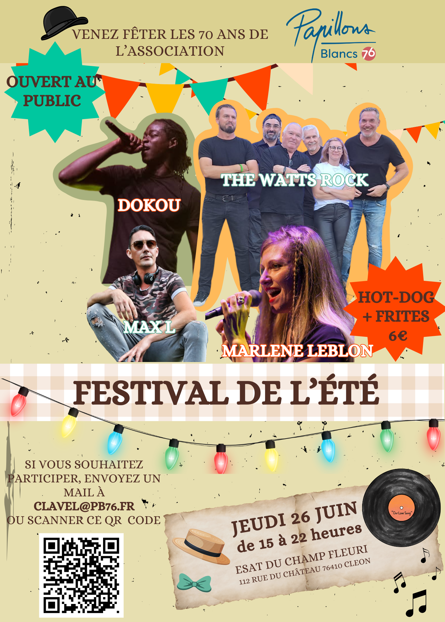 Affiche f&ecirc;te &eacute;t&eacute; cl&eacute;on